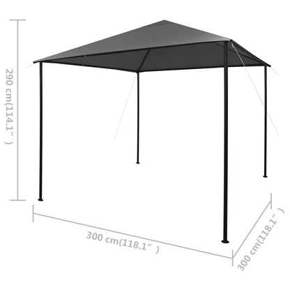 Paviljong 3x3 m antracit tyg och stål 180 g/m²