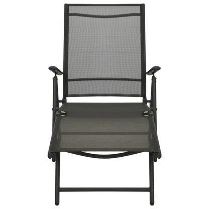 Loungegrupp för trädgården 3 delar textilen & aluminium svart