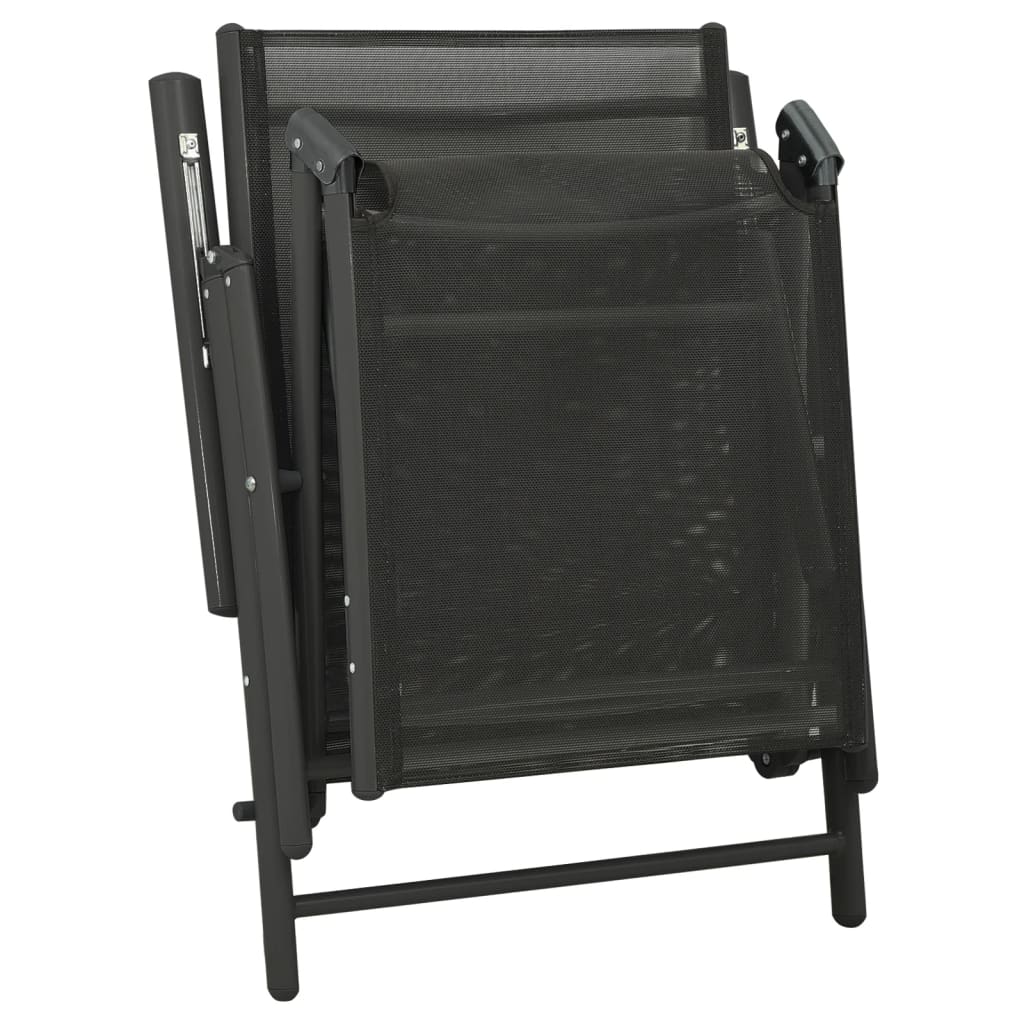 Loungegrupp för trädgården 3 delar textilen & aluminium svart