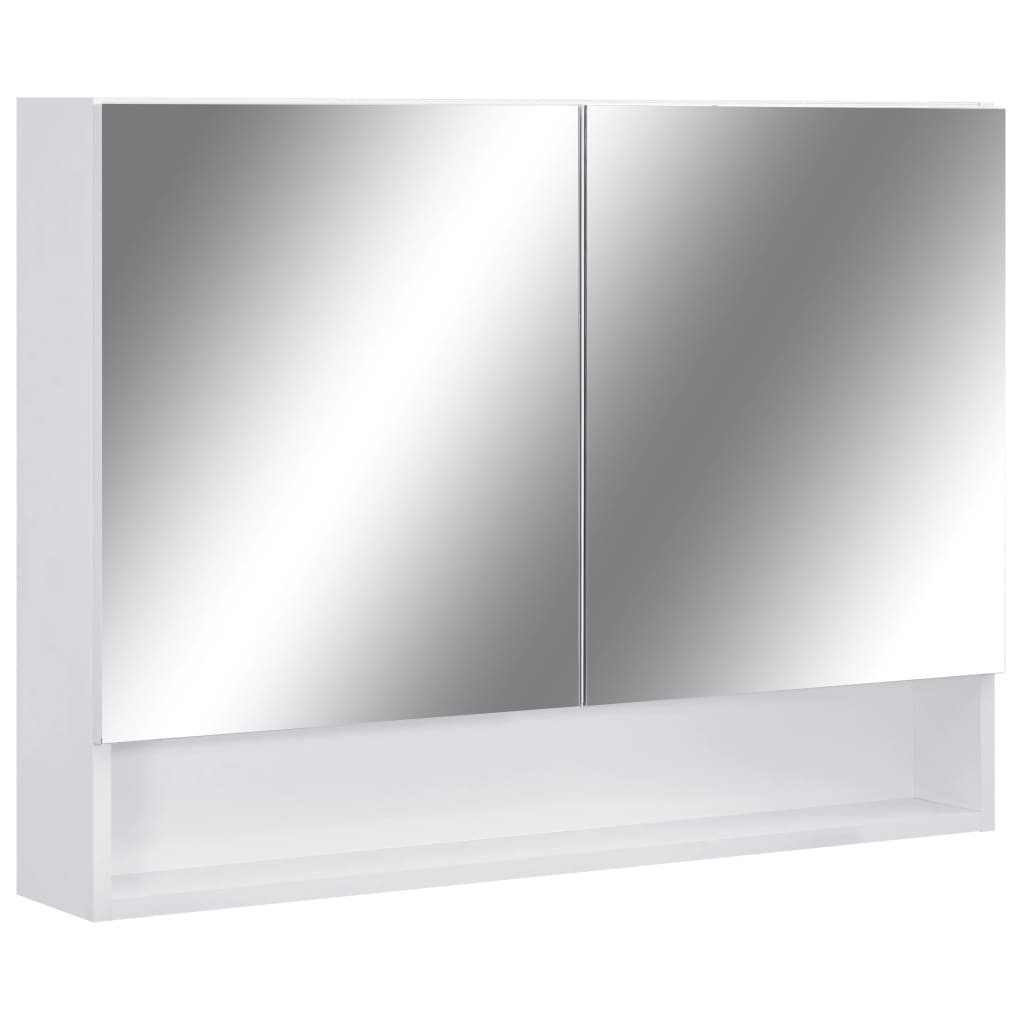 LED-Spegelskåp för badrum vit 80x15x60 cm MDF