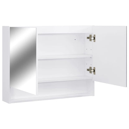 LED-Spegelskåp för badrum vit 80x15x60 cm MDF