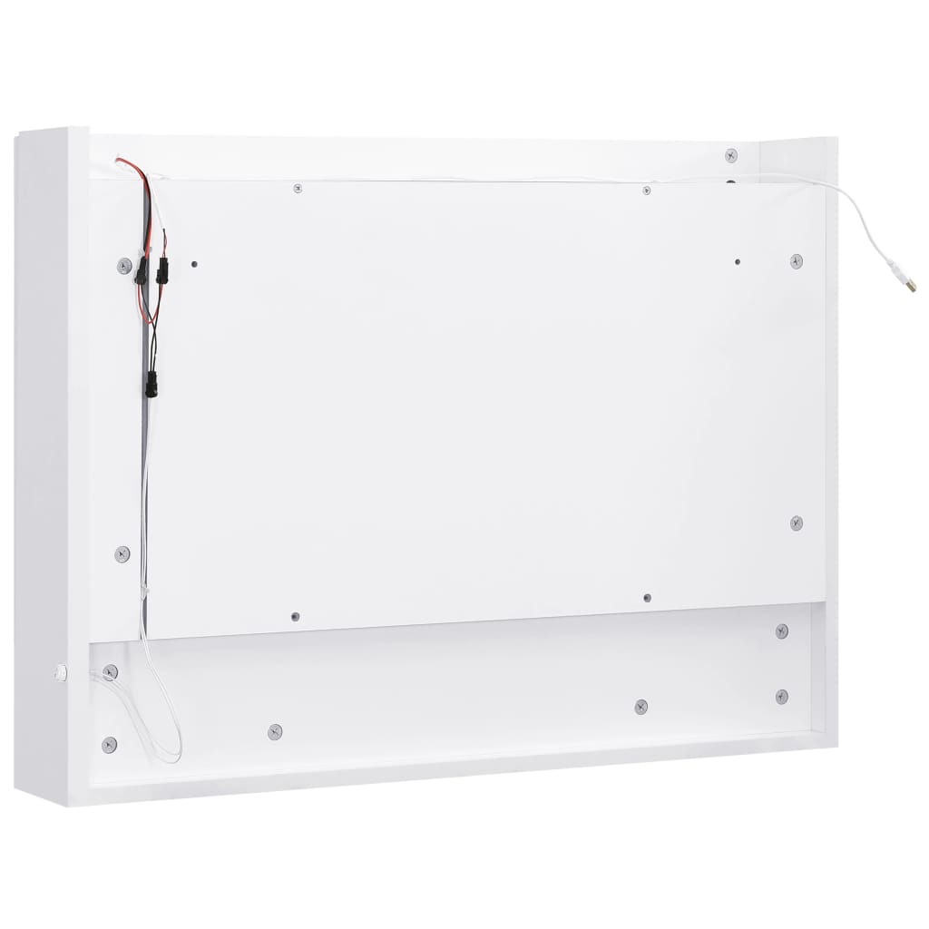 LED-Spegelskåp för badrum vit 80x15x60 cm MDF