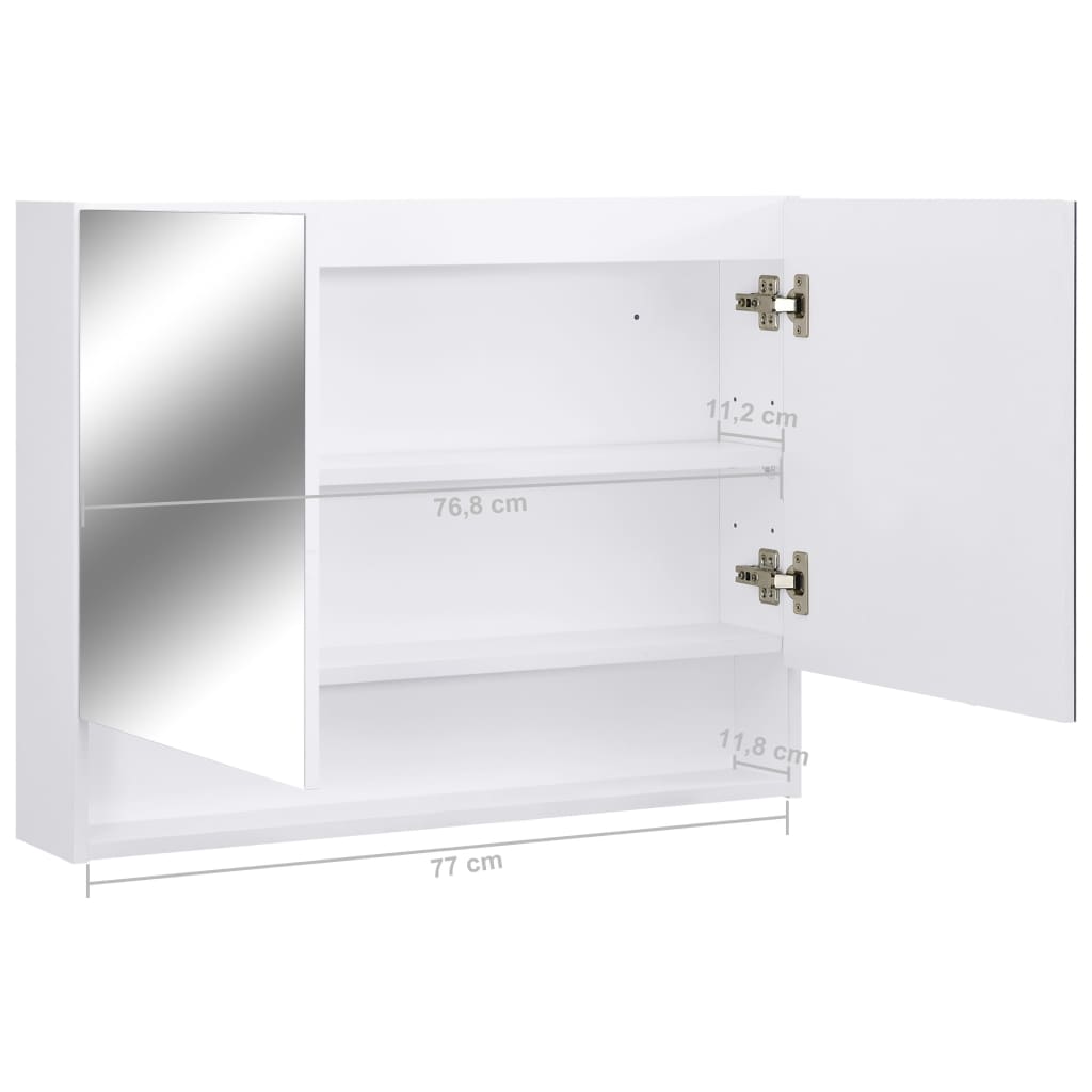 LED-Spegelskåp för badrum vit 80x15x60 cm MDF