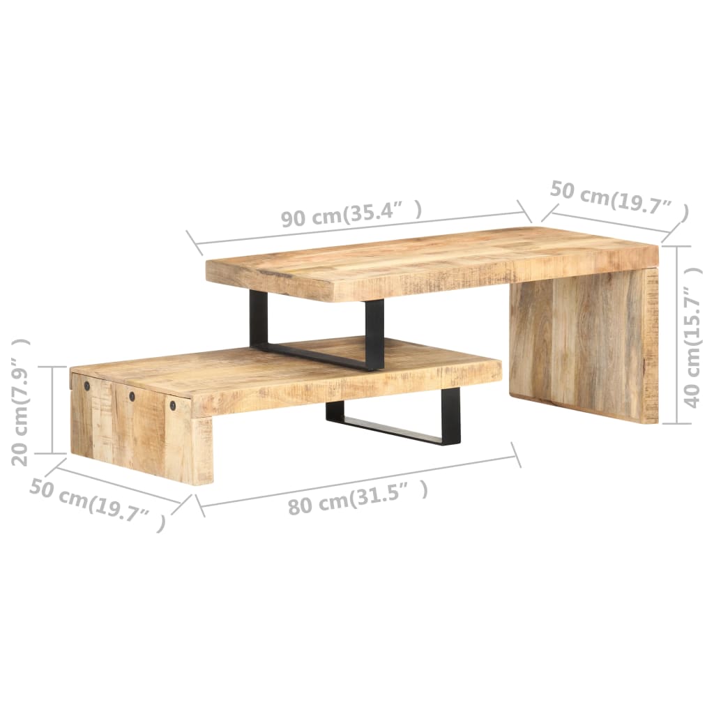 Soffbord 2 st massivt mangoträ