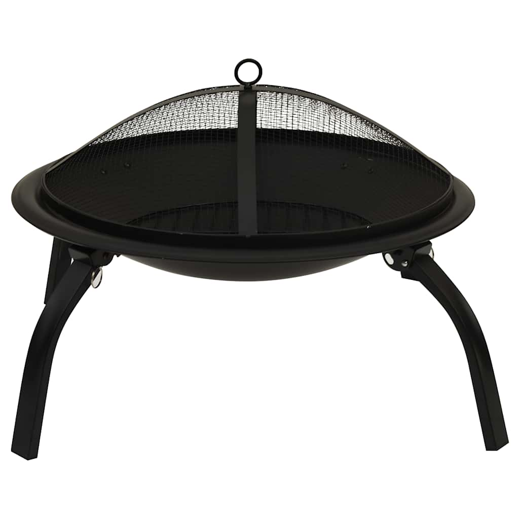 2-i-1 Eldstad med grill och eldgaffel 56x56x49 cm stål