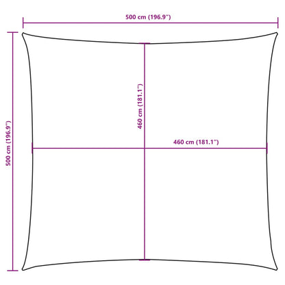 Solsegel oxfordtyg fyrkantigt 5x5 m beige