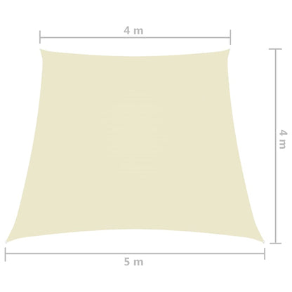 Solsegel oxfordtyg trapets 4/5x4 m gräddvit