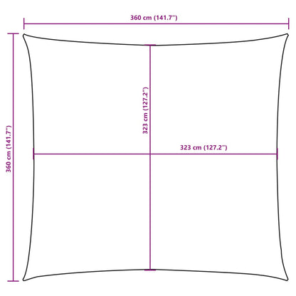 Solsegel Oxfordtyg kvadratiskt 3,6x3,6 m vit