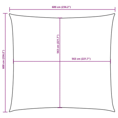 Solsegel oxfordtyg fyrkantigt 6x6 m terrakotta