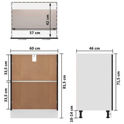 Underskåp svart 60x46x81,5 cm konstruerat trä