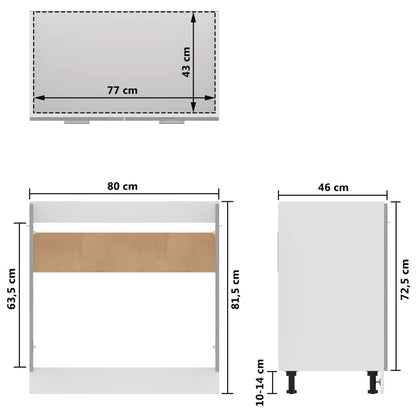 Underskåp för diskho betonggrå 80x46x81,5 cm konstruerat trä