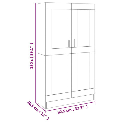 Bokskåp sonoma-ek 82,5x30,5x150 cm konstruerat trä