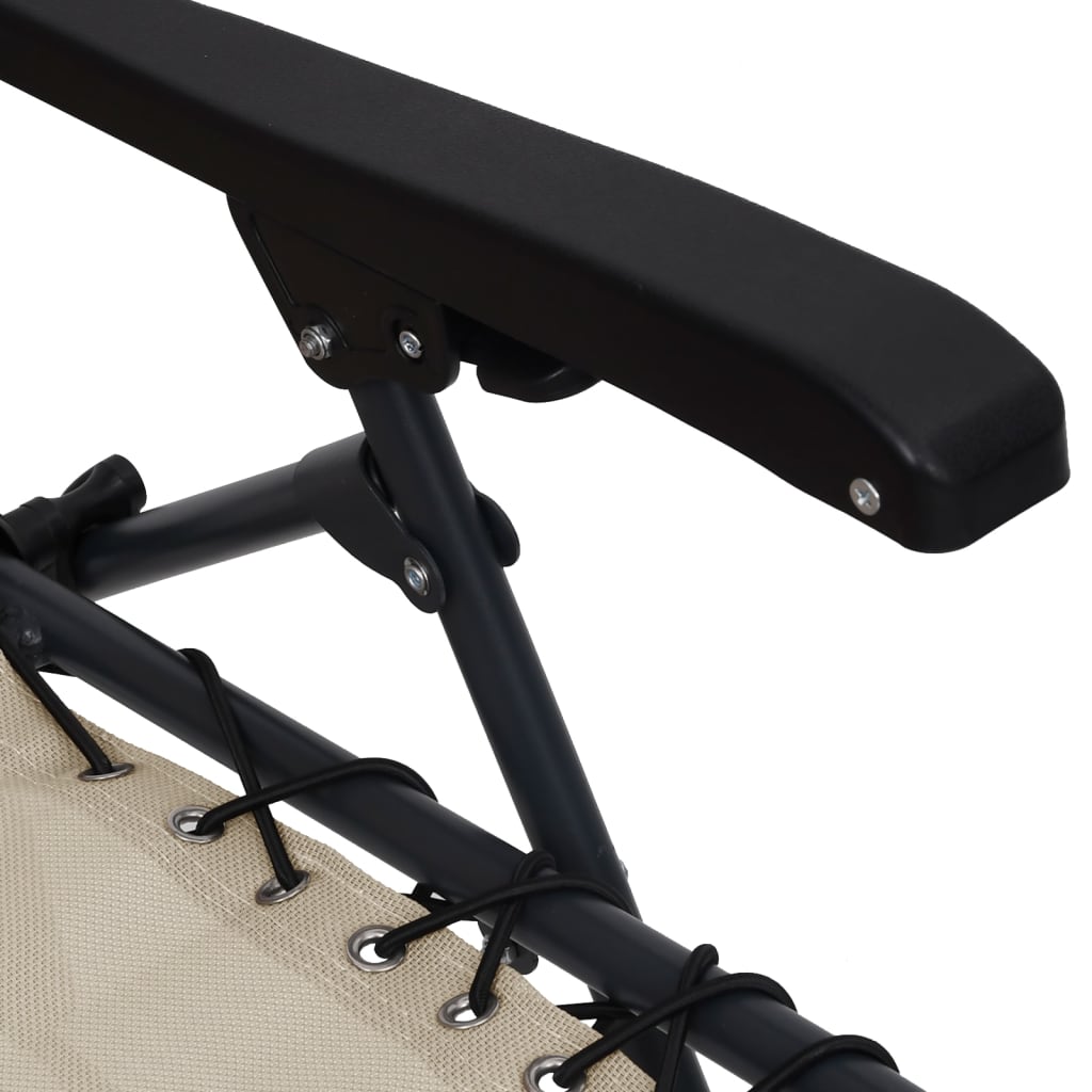 Hopfällbar solstol textilen gräddvit