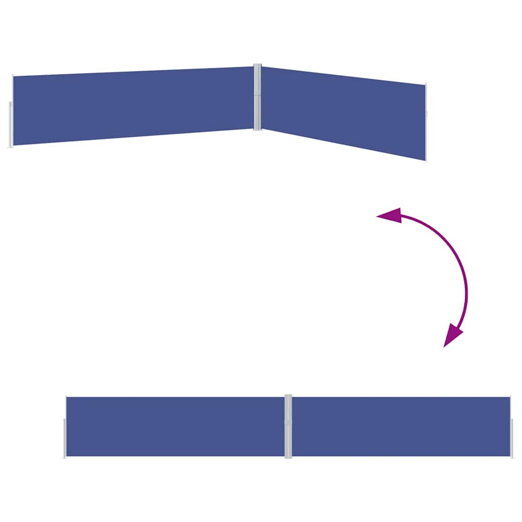 Infällbar sidomarkis 170x1200 cm blå