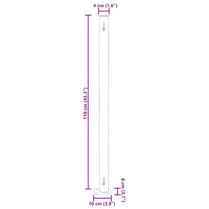 Infällbar sidomarkis 180x500 cm svart