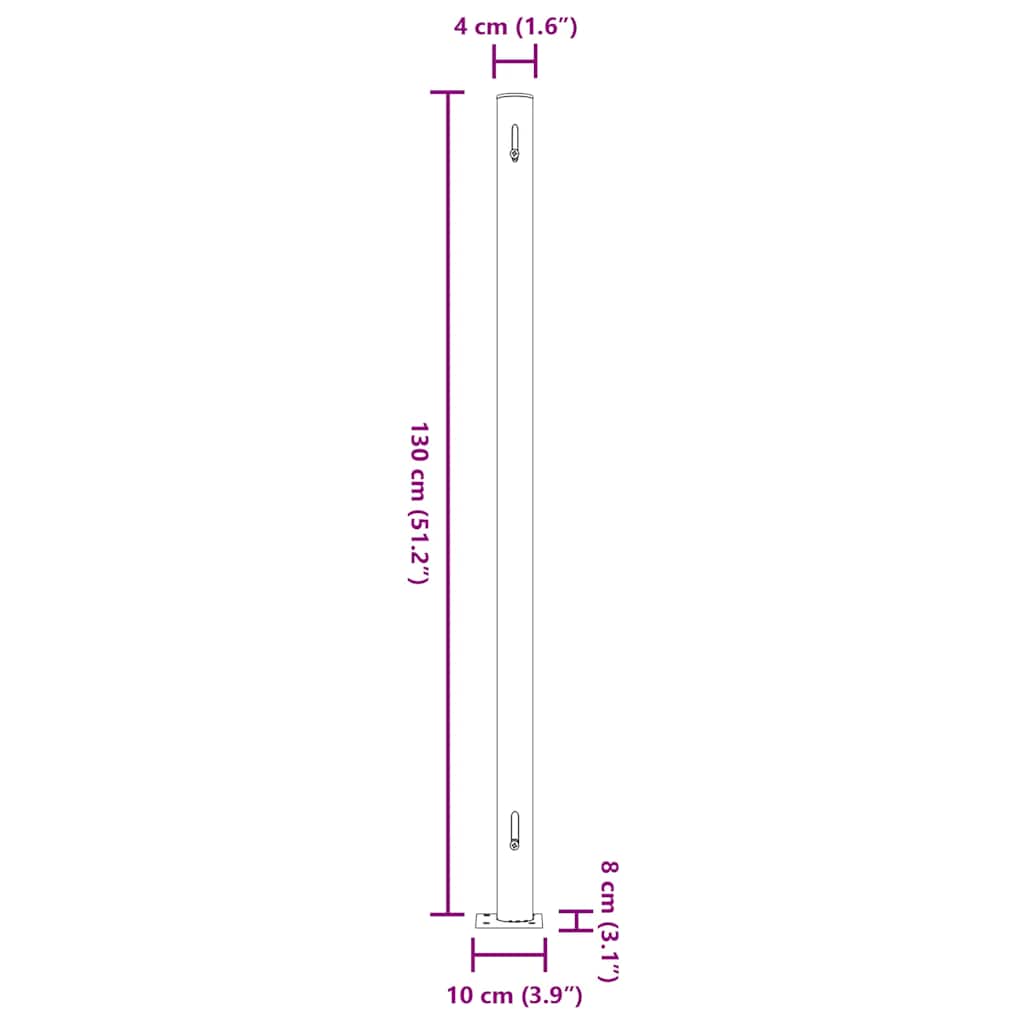 Infällbar sidomarkis 220x500 cm röd