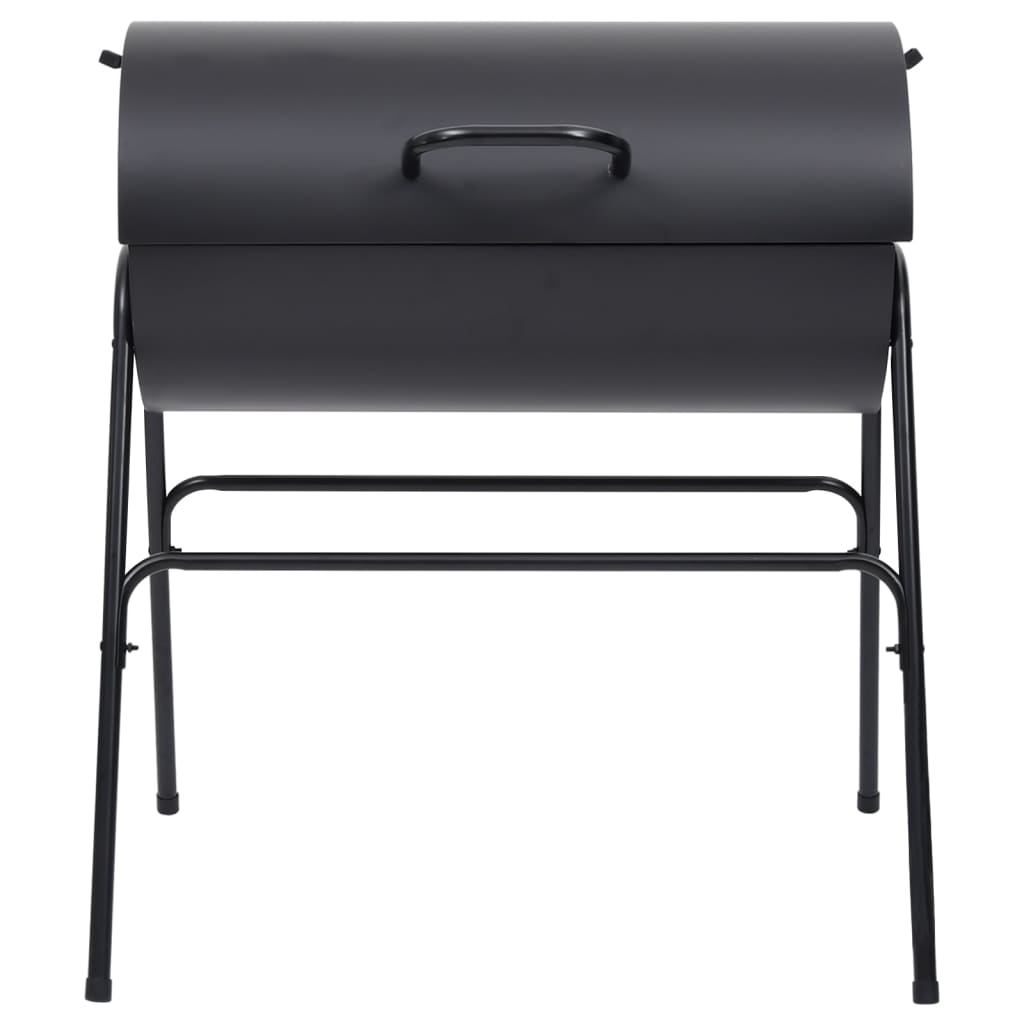 Grilltunna med 2 grillgaller svart 80x95x90 cm stål