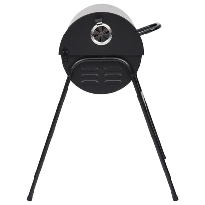 Grilltunna med 2 grillgaller svart 80x95x90 cm stål