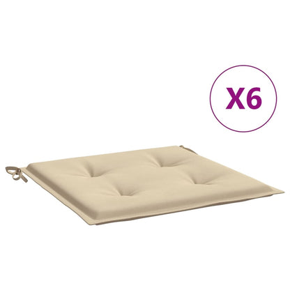 Stolsdynor 6 st beige 40x40x3 cm oxfordtyg