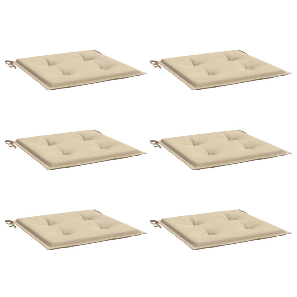 Stolsdynor 6 st beige 40x40x3 cm oxfordtyg