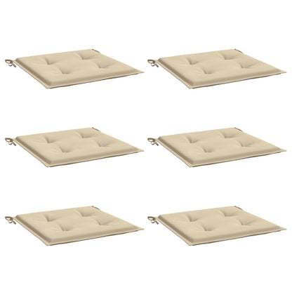 Stolsdynor 6 st beige 50x50x3 cm oxfordtyg