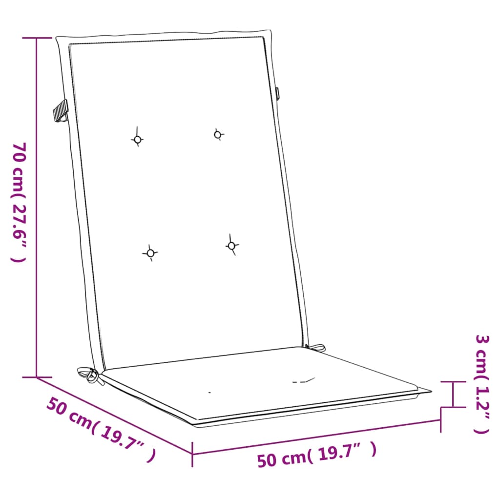 Stolsdynor 6 st röd 120x50x3 cm tyg