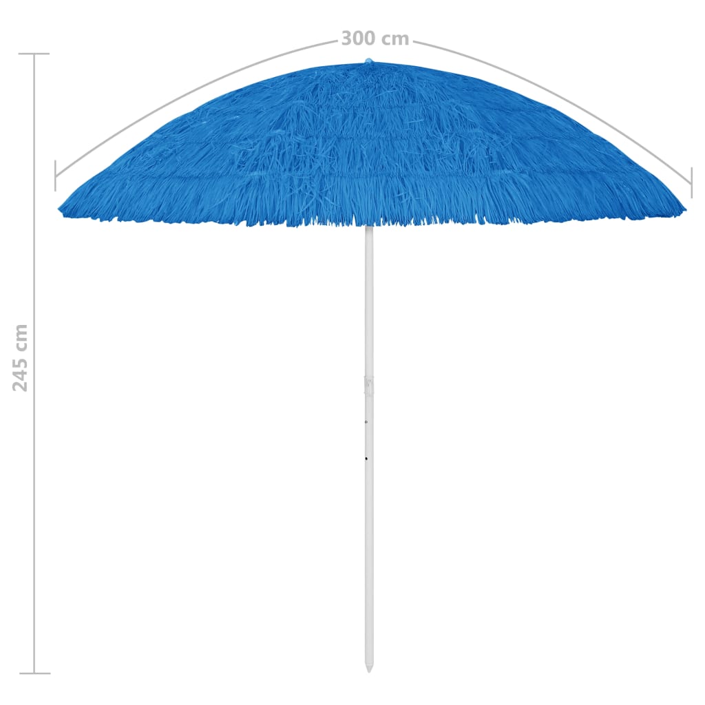 Strandparasoll Hawaii blå 300 cm