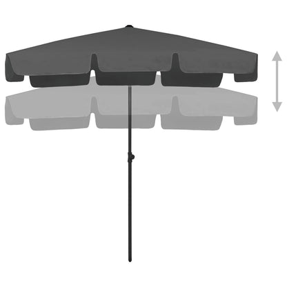 Strandparasoll antracit 200x125 cm