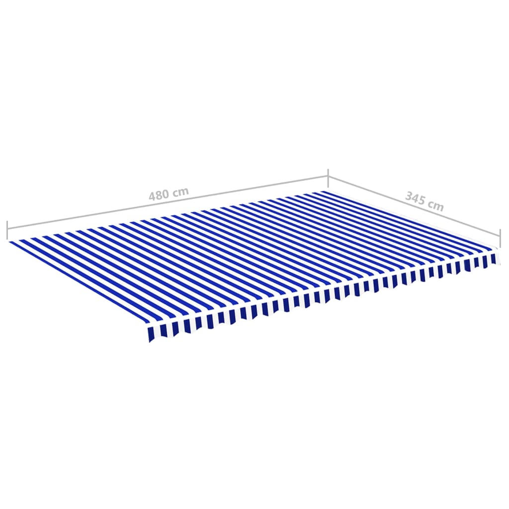 Markisväv blå och vit 5x3,5 m