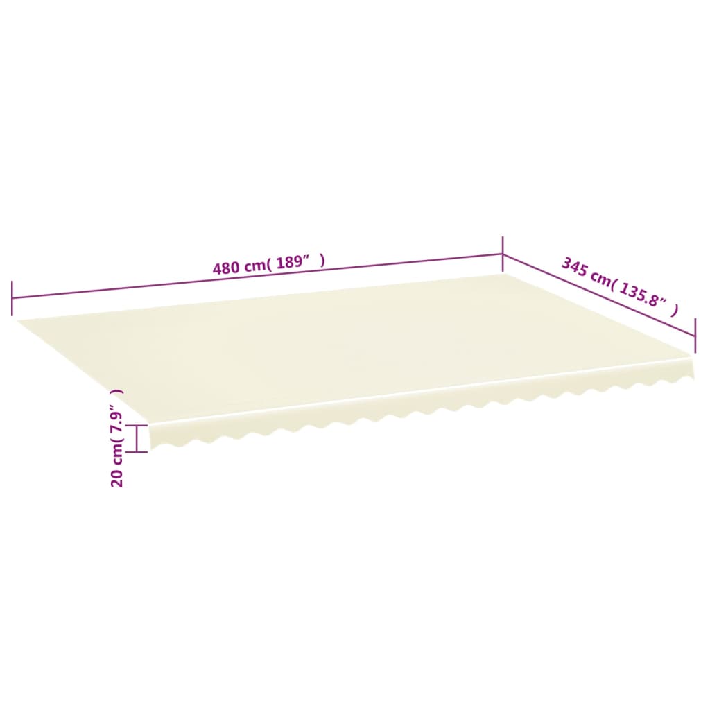 Markisväv gräddvit 5x3,5 m