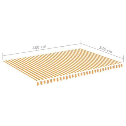 Markisväv gul och vit 5x3,5 m