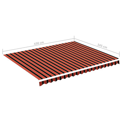 Markisväv orange och brun 4,5x3,5 m