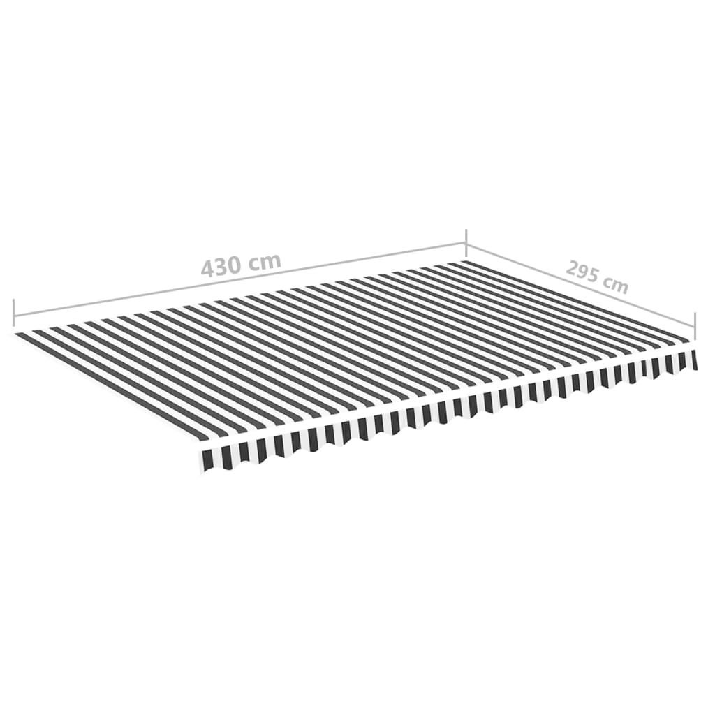 Markisväv antracit och vit 4,5x3 m