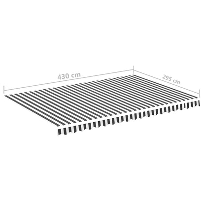 Markisväv antracit och vit 4,5x3 m