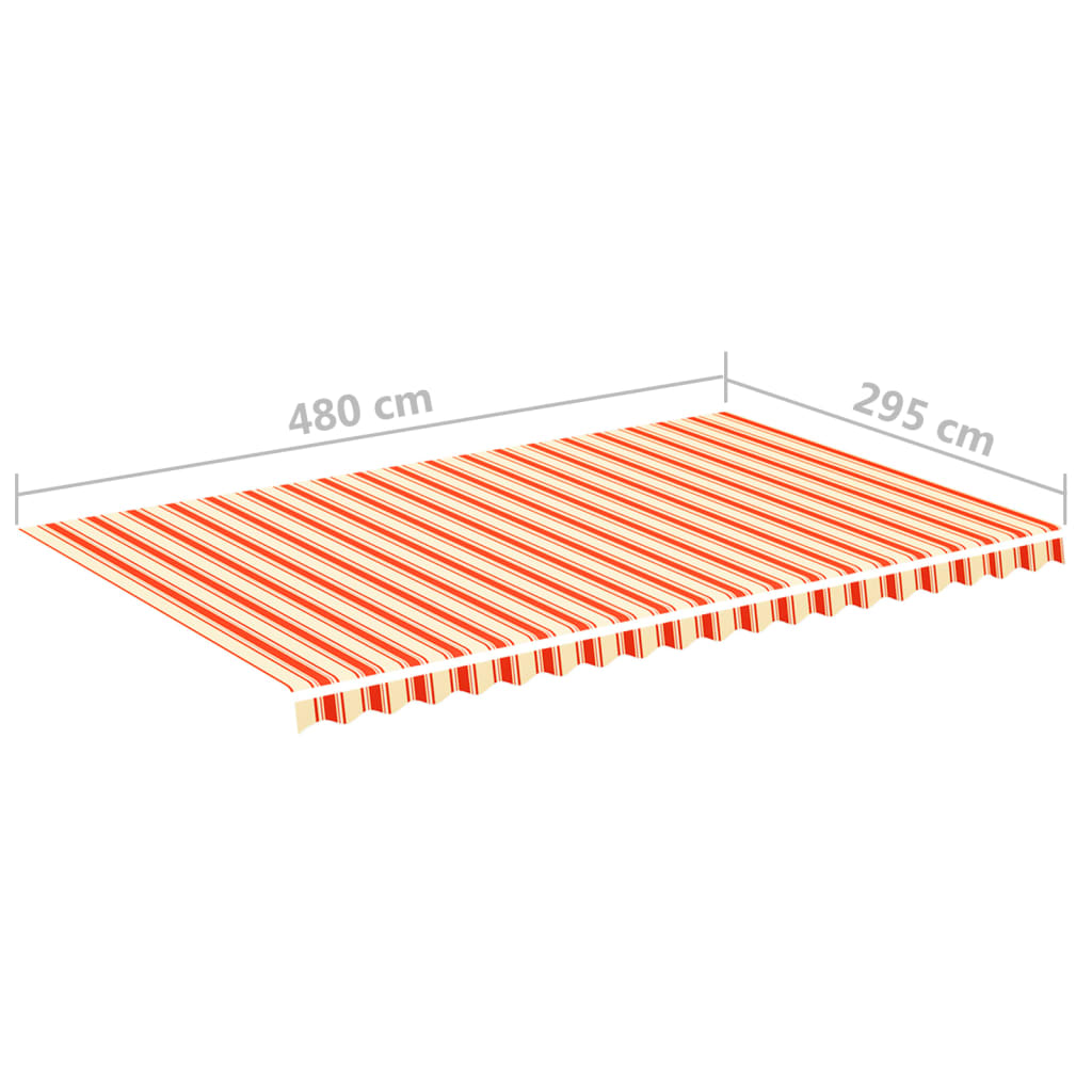 Markisväv gul och orange 5x3 m