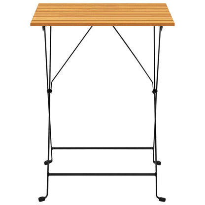 Hopfällbart caféset 3 delar massivt akaciaträ