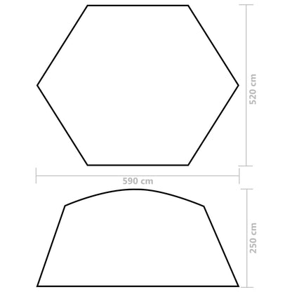 Pooltält tyg 590x520x250 cm grön