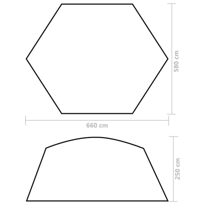 Pooltält tyg 660x580x250 cm grön