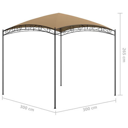 Paviljong 3x3x2,65 m taupe 180 g/m²