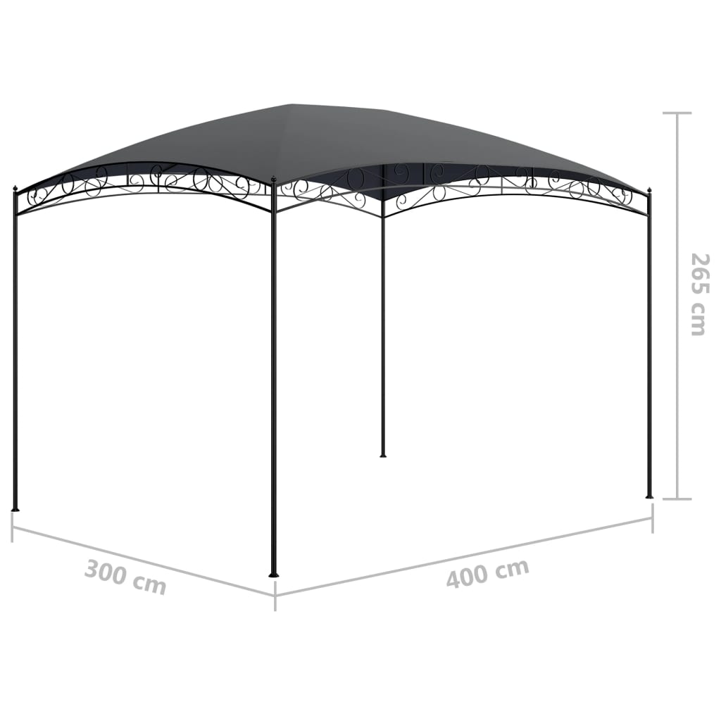 Paviljong 3x4x2,65 m antracit 180 g/m²