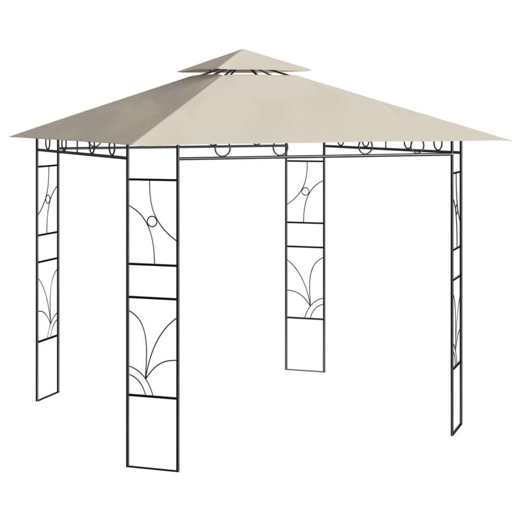 Paviljong 3x3x2,7 m gräddvit 160 g/m²