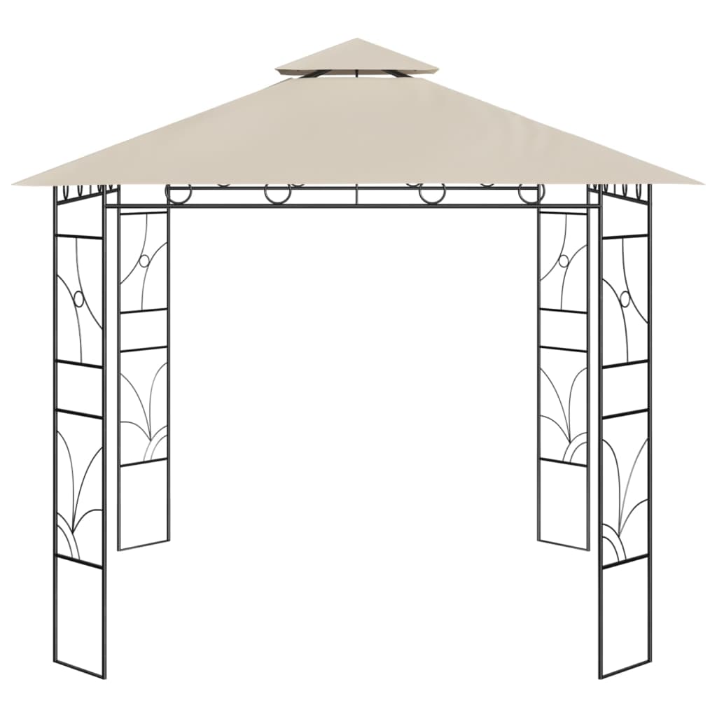 Paviljong 3x3x2,7 m gräddvit 160 g/m²