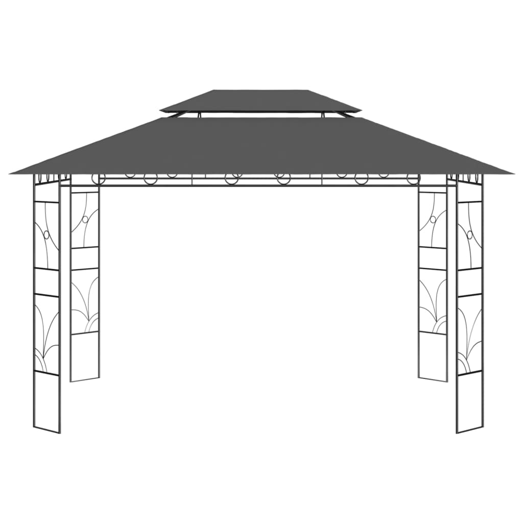 Paviljong 4x3x2,7 m antracit 160 g/m²