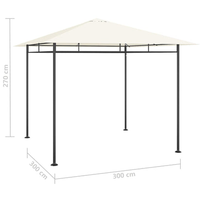 Paviljong 3x3x2,7 m gräddvit 180 g/m²