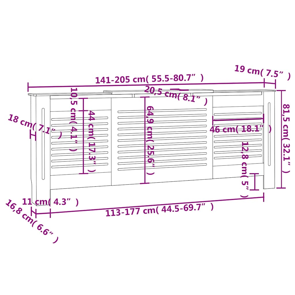 Elementskydd MDF svart 205 cm