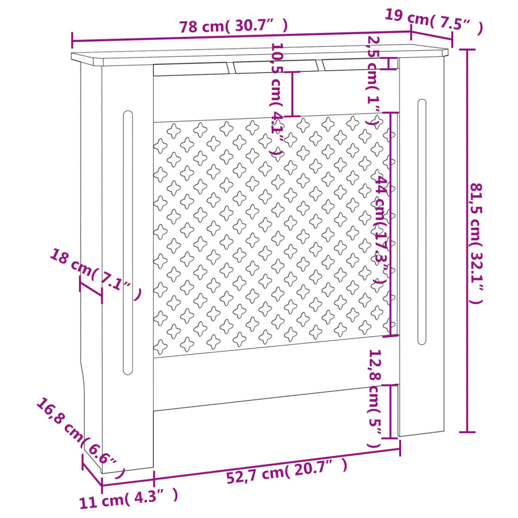 Elementskydd MDF vit 78 cm