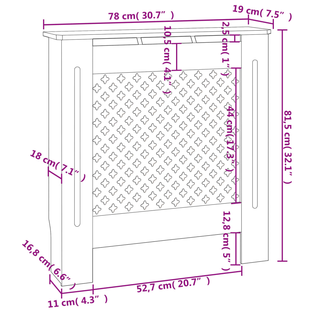 Elementskydd MDF svart 78 cm