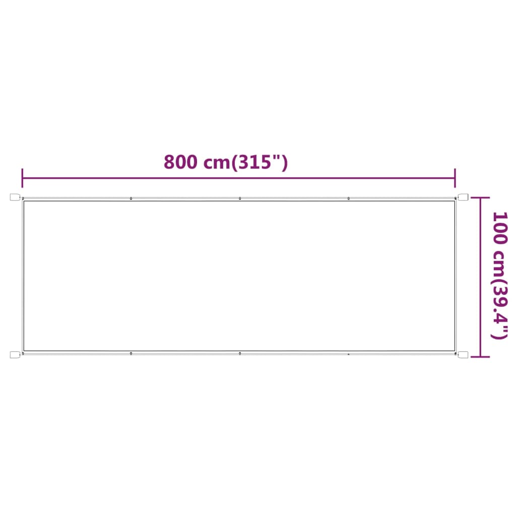 Markis vertikal ljusgrön 100x800 cm oxfordtyg