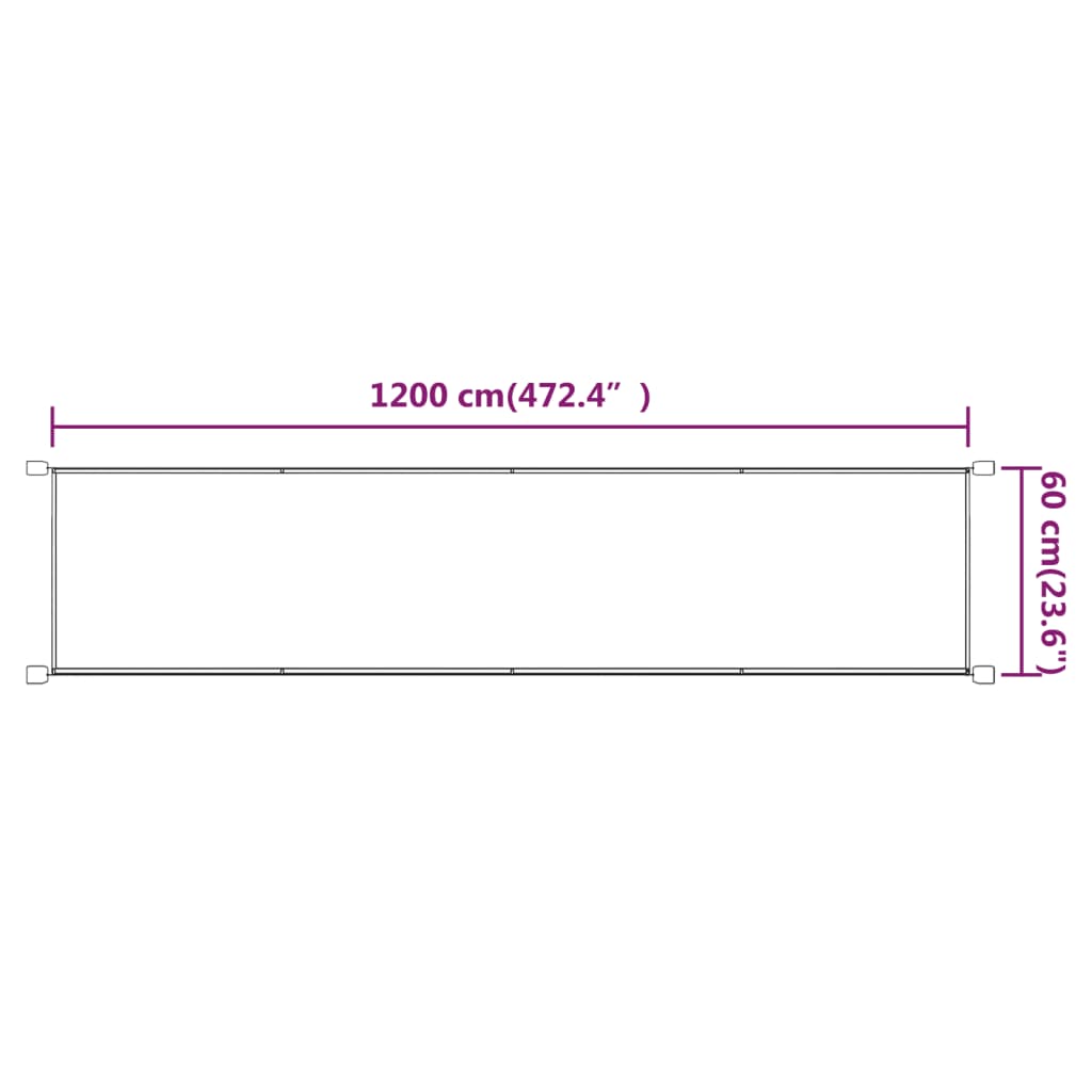 Markis vertikal terrakotta 60x1200 cm oxfordtyg