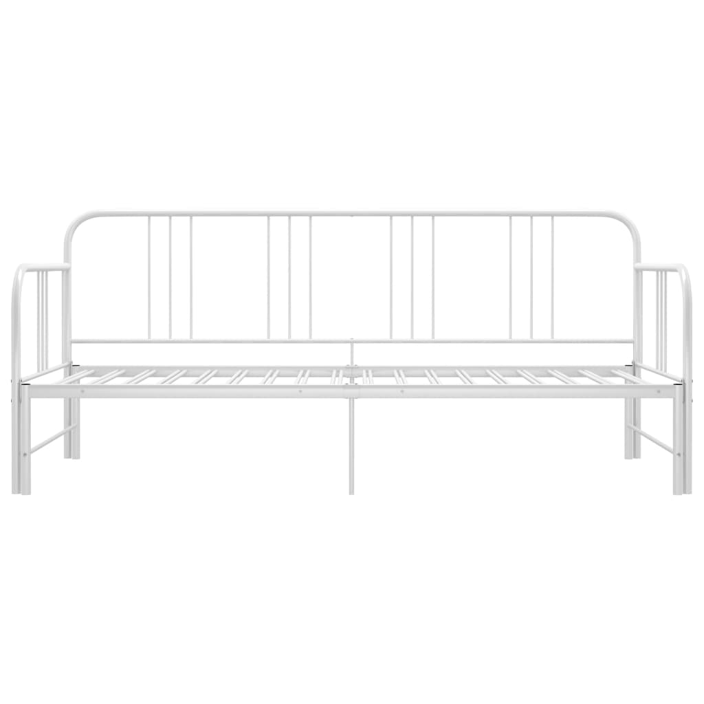 Utdragbar sängram bäddsoffa vit metall 90x200 cm